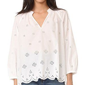 Madewell Eyelet Blouse with Scallop Hem